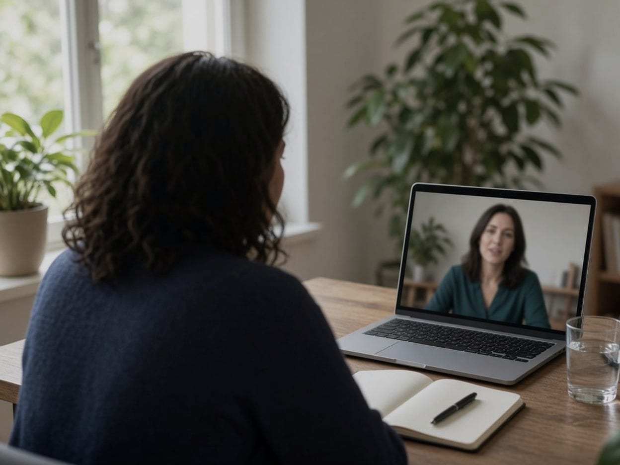 Candidate practicing a live video interview with real-time AI scoring